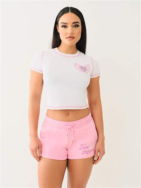 True Religion Women White Placement Print Round Neck Top – Top for ...