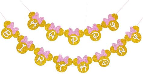 Minnie Mouse Pink And Gold Inspired Happy Birthday India | Ubuy