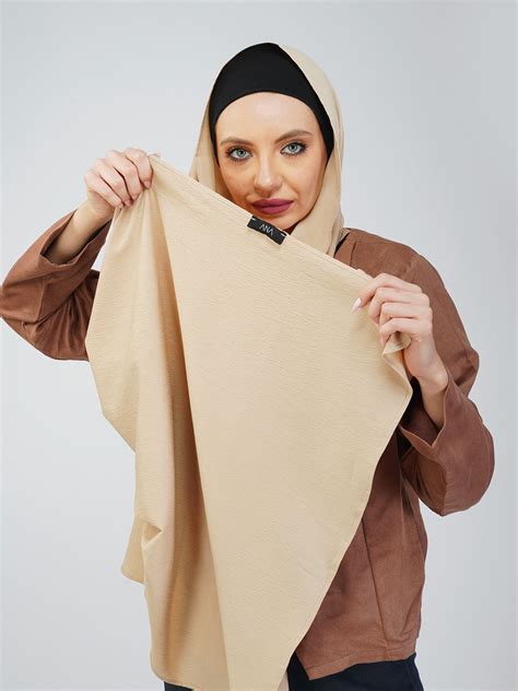 Buy Stylish Beige Soft Poly Crinkle Hijab Online