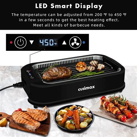 Buy CUSIMAX Electric Smokeless Grill Indoor Grill Portable Korean BBQ ...