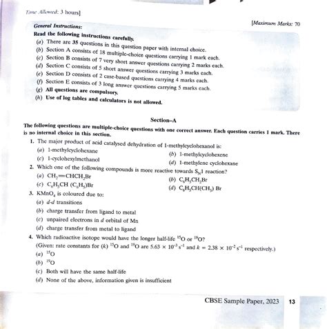 Sample paper 1 - Tine Allowed: 3 hours] General Instructions: Read the ...