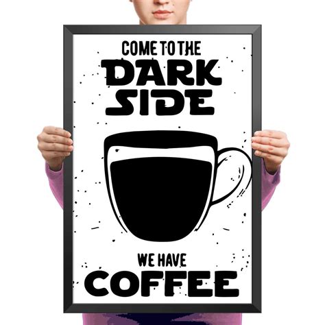 Quadro com Moldura Dark Side Coffee Café | Shopee Brasil