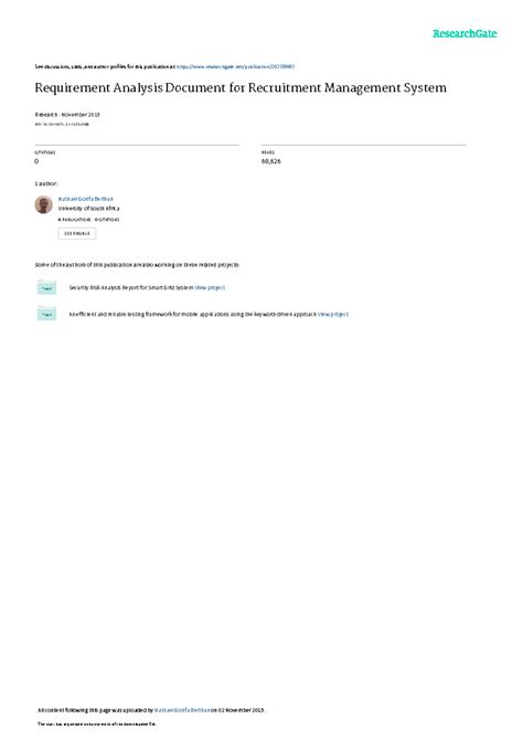 Requirement Analysis Document for Recrui - See discussions, stats, and ...