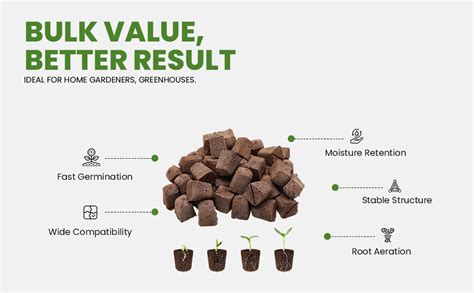HASTHIP® 50Pcs Seedling Sponge Blocks, 1.2'' Hydroponics Growing Seed ...