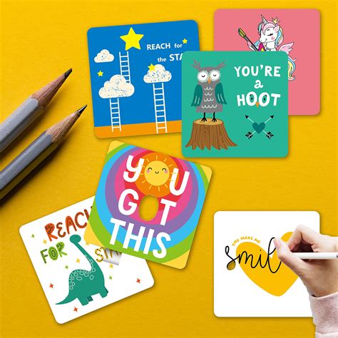 Lunch Box Notes for Kids, 60 Cute Design Positive Affirmation Lunch Box ...