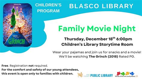 Family Movie Night: The Grinch, 160 E Front St, Erie, PA, United States ...