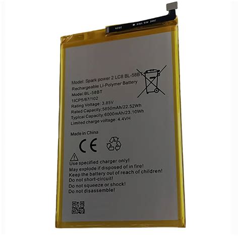 OTD Mobile Battery For Tecno Spark Power 2 LC8 BL-58BT 6000mAh Price in ...