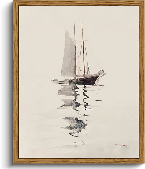 Amazon.com: VIYYIEA Framed Wall Art for Living Room, Sailboat Canvas ...