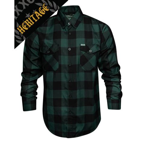 DIXXON EVERGREEN HERITAGE FLANNEL GREEN - Industry Skate & Snow