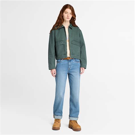 Strafford Washed Canvas Jacket for Women in Dark Green