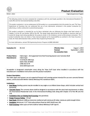 Fillable Online tdi texas Rc410; Fabric Span; Fabric Span Air Supported ...