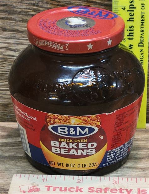 Vintage Brown Glass Jar B&M Brick Oven Baked Beans W/lid Made Into Bank ...