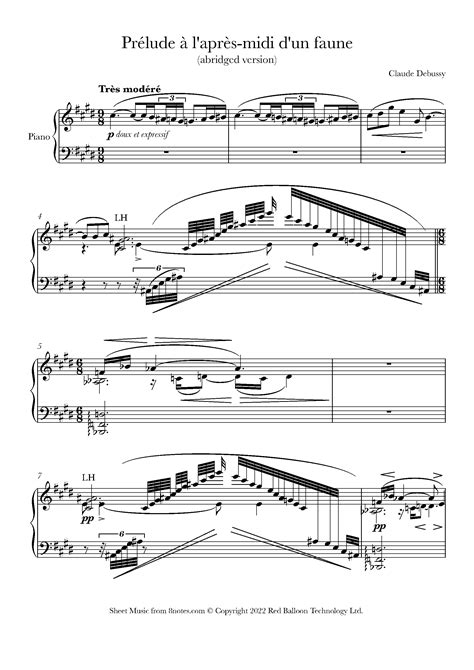 Debussy - Prélude à l'après-midi d'un faune Sheet music for Piano ...