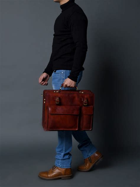 Tuscany Italian Leather Briefcase, Tanny Brown — MaheTri