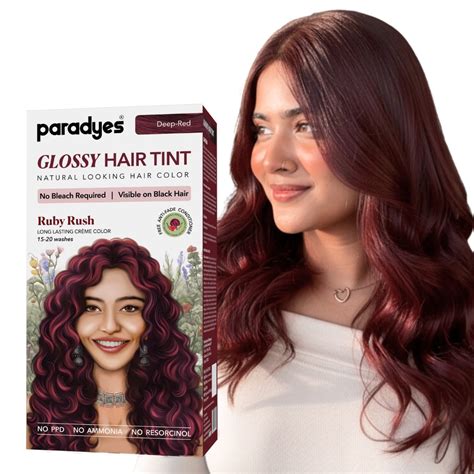 Buy Now Paradyes Ruby Rush Glossy Hair Tint | No Bleach, Semi-Permanent ...