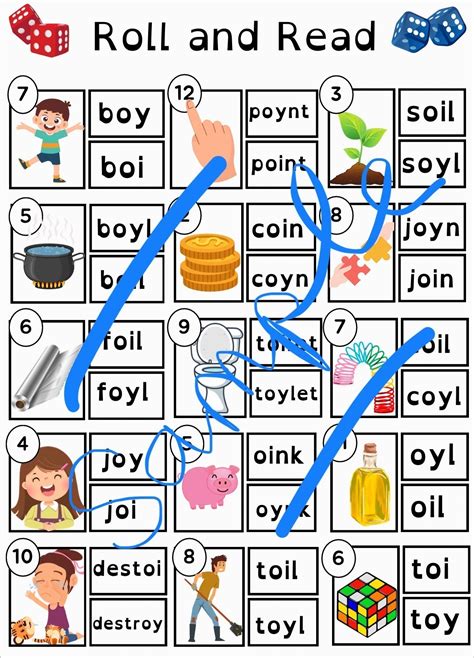 Mash > 1st / 2nd Class > Phonics Game - Roll and Read - oi oy