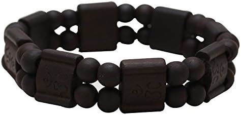 Buy memoir Artificial Black Bead, Maroon Om Engraved Square, Stretch ...