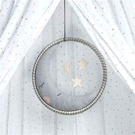 Nursery Decor Moon and Stars Crib Mobile | Masilo Linen for Littles