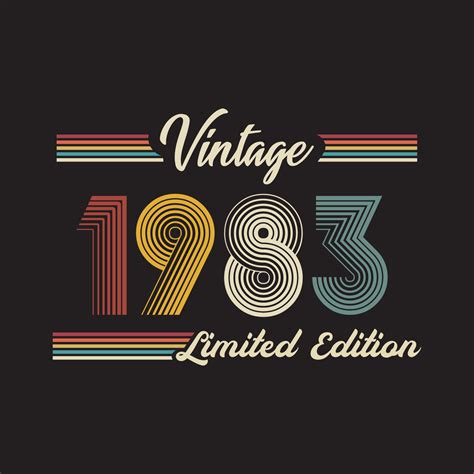 1983 Vintage Retro Limited Edition t shirt Design Vector 7331511 Vector ...