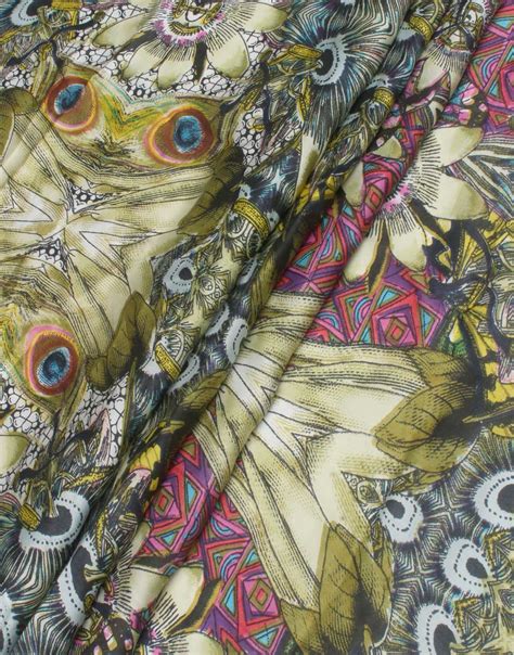 Multicolor Poly satin print fabric for Women's Gown - Charu Creation
