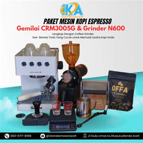 Jual Paket mesin espresso Gemilai Crm3005G full set Buat usaha ...