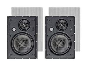 Monoprice 3-Way Carbon Fiber In Wall Speakers - 8-Inch, Pair, With ...