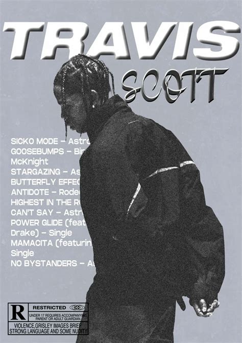 Travis Scott Poster in 2025 | Monochrome posters, Travis scott, Music ...
