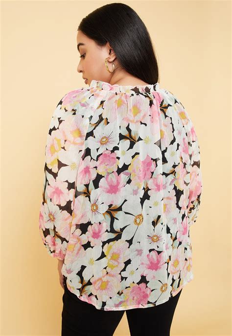 Buy Women Printed Tie-Up Neck Top Online at just Rs. 899.0 ...