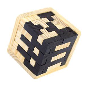 Wooden T Shape Tetris Blocks Brain Teaser Game Puzzle Jigsaw for Kids ...