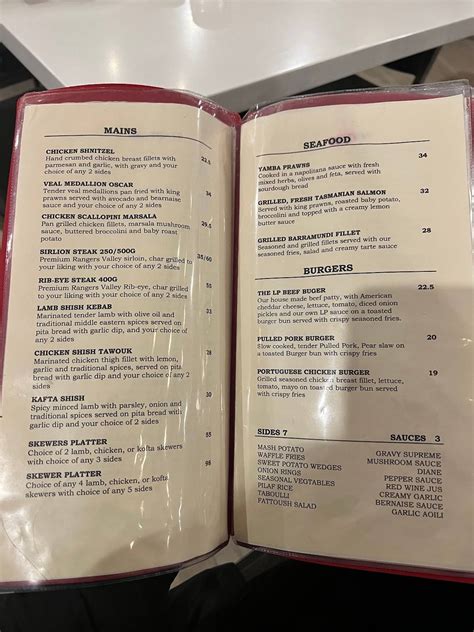 Menu at The Lamp Post Restaurant, Shanes Park, 26 Stony Creek Rd