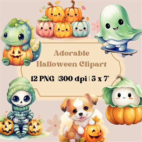 Adorable Halloween Clipart, Watercolor Pumpkin Png, Bat Clipart, Cute ...