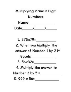 Multiplying 2 and 3 Digit Numbers 的图像结果