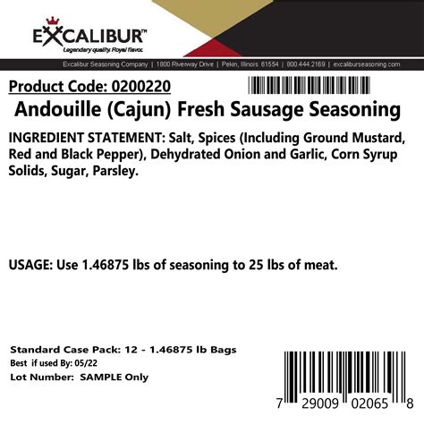 Andouille Cajun Pork Sausage - North Central Foods