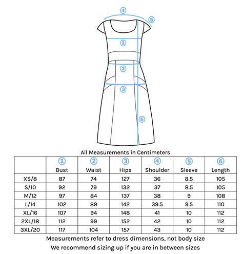 Scarlett Dress Size Chart – Karma East