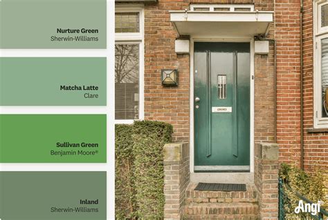 Tan House Green Door