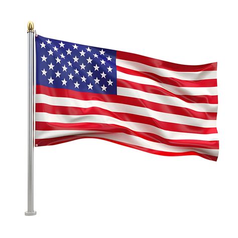 Waving USA flag on isolated transparent background 43576221 PNG