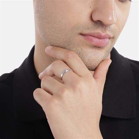 Sparkling Unity Rhodium-Plated 925 Sterling Silver Couple Ring (Adjust ...