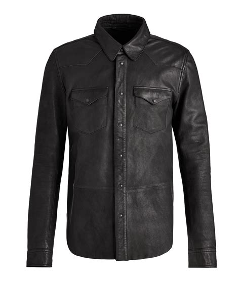John Varvatos Mason Leather Western Shirt | Leather | Harry Rosen