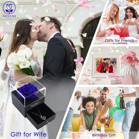 LOVCAS Preserved Enchanted Real Blue Rose in Box with India | Ubuy