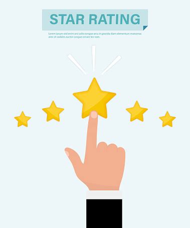 Star Rating Hand Pointing At One Of Five Stars Website Rating Feedback ...