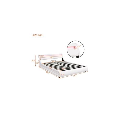 Buy Queen Lift Storage Bed with LED Headboard, Queen Size Platform Bed ...