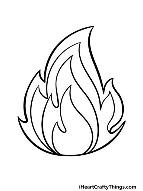 25 Easy Flames Drawing Ideas - How to Draw Flames