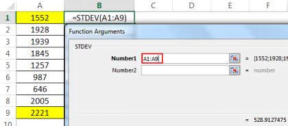 Stdev Function Excel 的图像结果