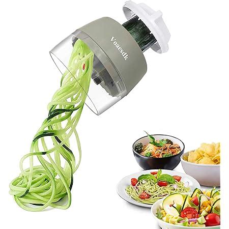 Voaesdk Handheld Spiralizer Vegetable Slicer,4 in 1 Heavy Duty Veggie ...