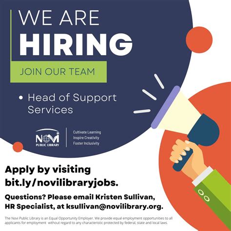 Jennifer McArdle on LinkedIn: Who wants to work with me at the Novi Public Library?