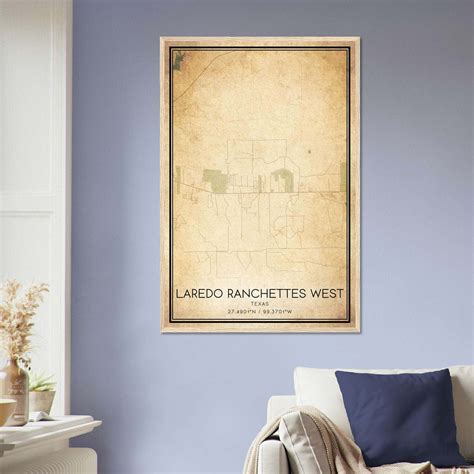 Vintage Laredo Ranchettes West Texas Map Poster, Laredo Ranchettes West ...