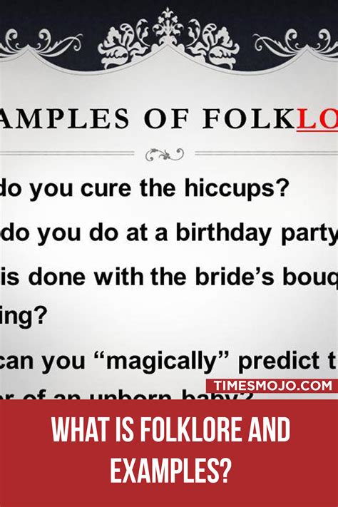 What is folklore and examples? - TimesMojo