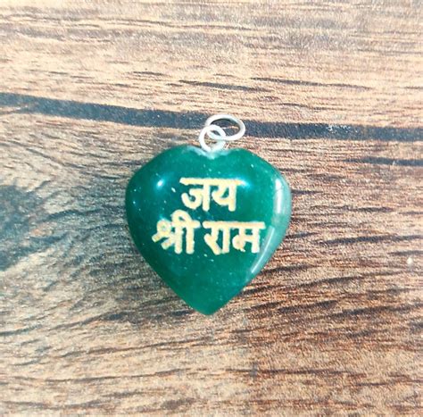 Green Jade stone Shree Ram Pendant (Margaj locket) | Kalyanastrogems