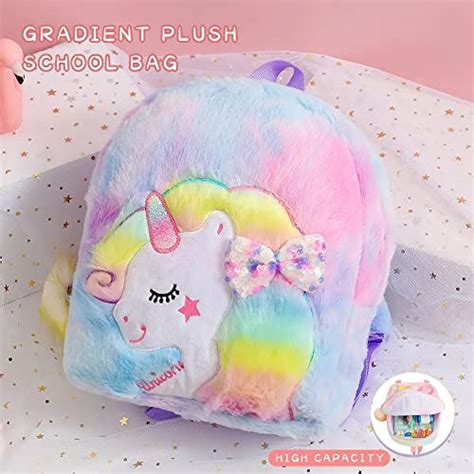 Buy Sanjis Enterprise Kids/Toddler 11 inch Fur Led School Bag Soft ...