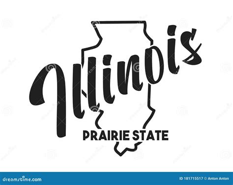 Illinois Vector Illustration. Prairie State Nickname. United States of ...
